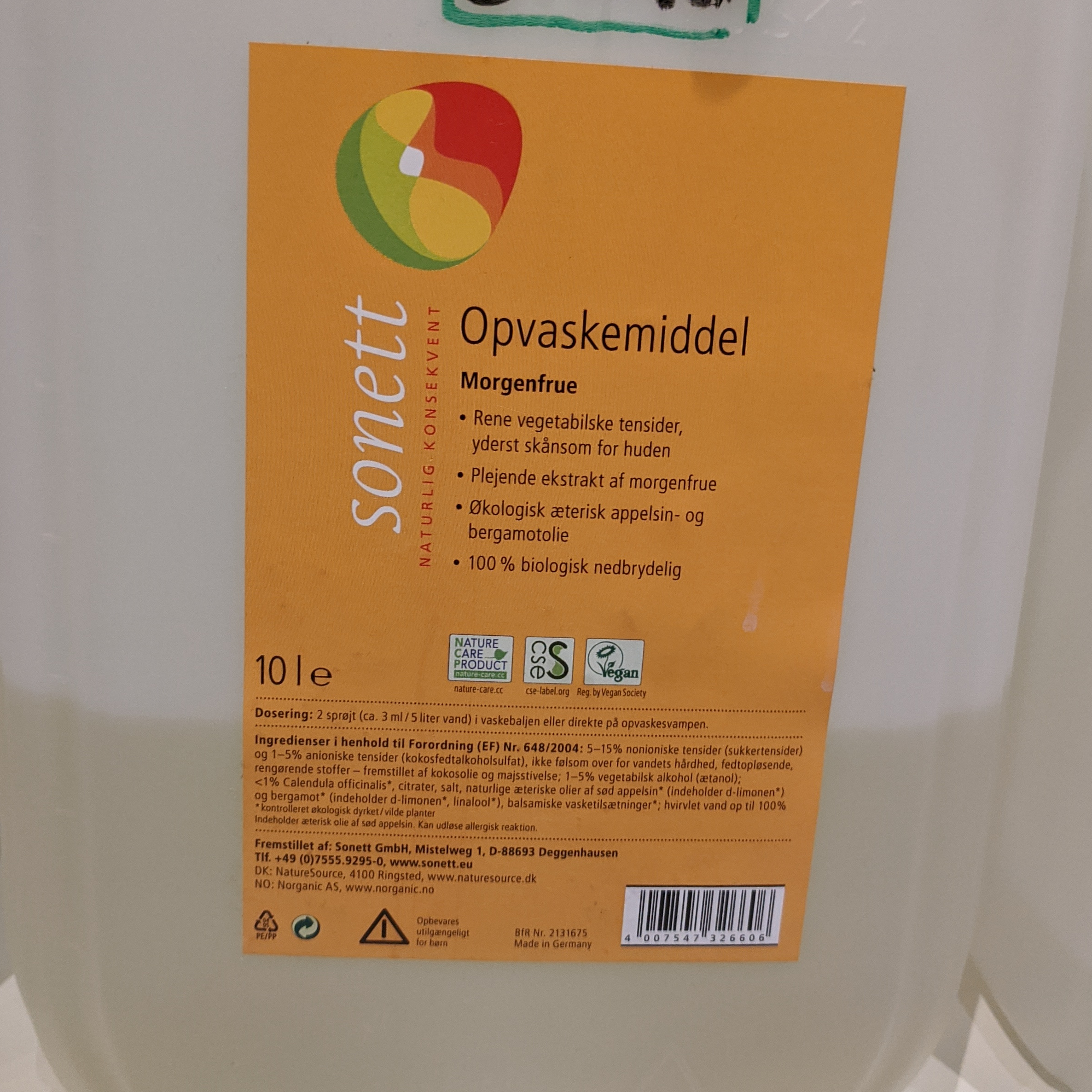 Opvaskemiddel, morgenfrue
